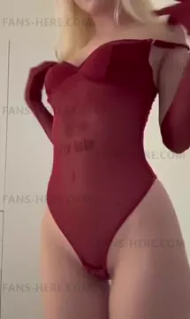 Poster: Cherry Angel @cherryaura - Sexy Red Bodysuit